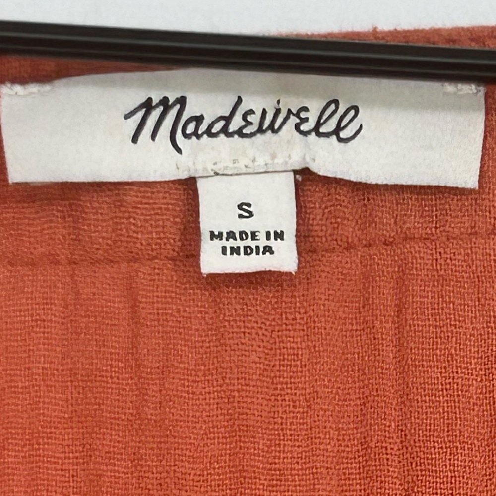 Madewell Rust Button-Front Mini Dress - Picture 6 of 12